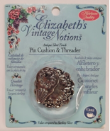 New Elizabeth&#39;s Vintage Notions Antique Silver Finished Pin Cushion &amp; Th... - $39.60