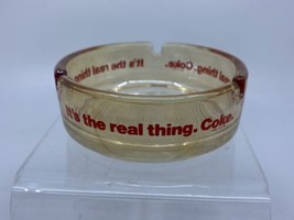 Vintage Coca Cola &quot;It&#39;s The Real Thing. Coke&quot; Glass Ashtray Unused Advertising  - £15.77 GBP