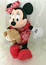 Disney Parks Minnie Mouse Plush Doll Holding Duffs the Disney Bear Hidde... - £29.96 GBP