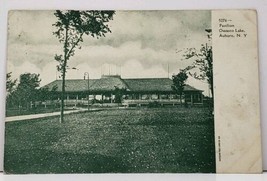 NY Pavilion Owasco Lake Auburn N.Y.  to Hemlock Indiana 1900&#39;s Postcard H9 - £7.03 GBP