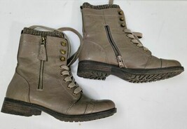 Limelight Taya Sock Combat Boots Ankle Booties Taupe Tie Up Zippers Wome... - €17,52 EUR