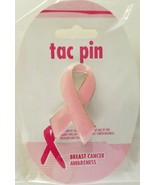 Breast Cancer Awareness Enamel Tac Pins w Silver Edges 1 Pin/Pk - £2.36 GBP