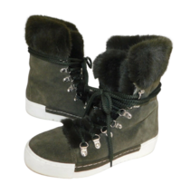 CECELIA New York Seymore Olive Suede Faux Fur Boots 7 M - £38.63 GBP