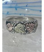 Black Hills Gold Ring wedding band leaves size 11.75 sterling silver men women - $166.32