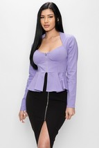 Women&#39;s Long Sleeve Ruffle Zip Up Jacket - $35.00