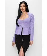 Long Sleeve Ruffle Zip-up Jacket - $47.86 CAD