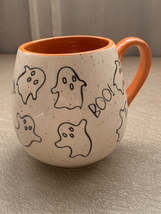 Kawaii Ghost Coffee Mug-Halloween Tea Cup MERITAGE Tan/Black EUC - £7.04 GBP