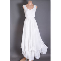 White Victorian Bohemian Summer Crochet Steampunk Ruffle Long Maxi Dress... - $109.70 CAD