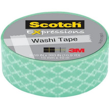 Scotch Expressions 0.59&quot;x393&quot; Blue Weave Washi Tape 1 Pack - £6.10 GBP