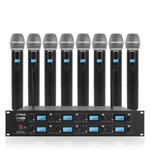 Pyle Professional 8 Channel UHF Wireless Microphone System 8 Handheld Mics Rack  - £483.60 GBP