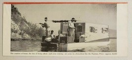 1957 Magazine Photo Neptuna Houseboats with Outboard Motor Men Fishing - $9.28