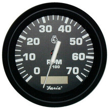 Faria Euro Black 4&quot; Tachometer w/Hourmeter - 7,000 RPM (Gas - Outboard) - £123.99 GBP