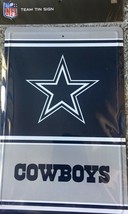 Dallas Cowboys TIN SIGN 12&quot;x8&quot; RETRO Style Weathered Looking Design NWT NFL - £10.23 GBP