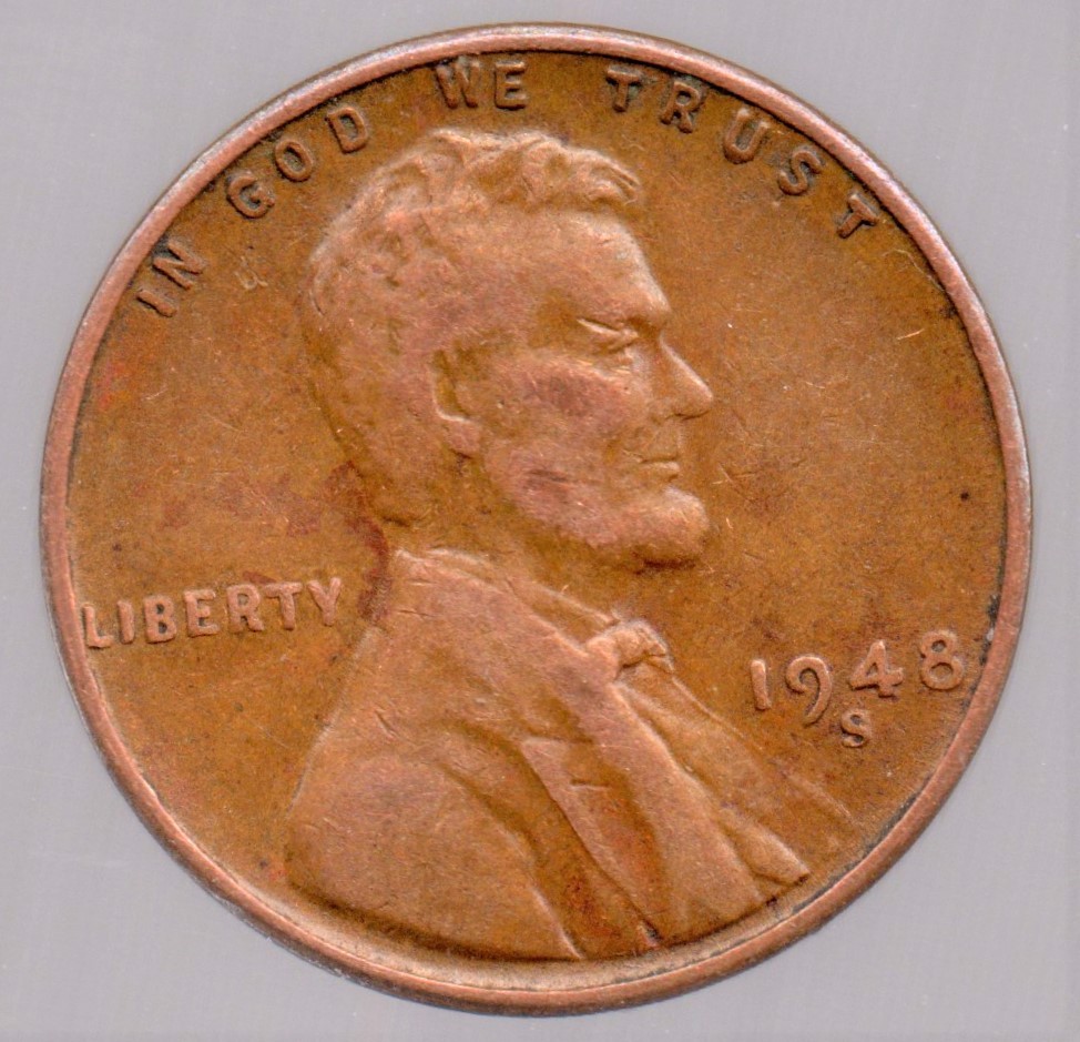Primary image for 1948 S Lincoln Wheat Penny- Circulated - Strong Features 