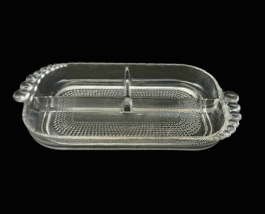 Duncan Miller Clear Teardrop Dish 3-Part Divided Relish Dish Handles Vintage - £13.54 GBP