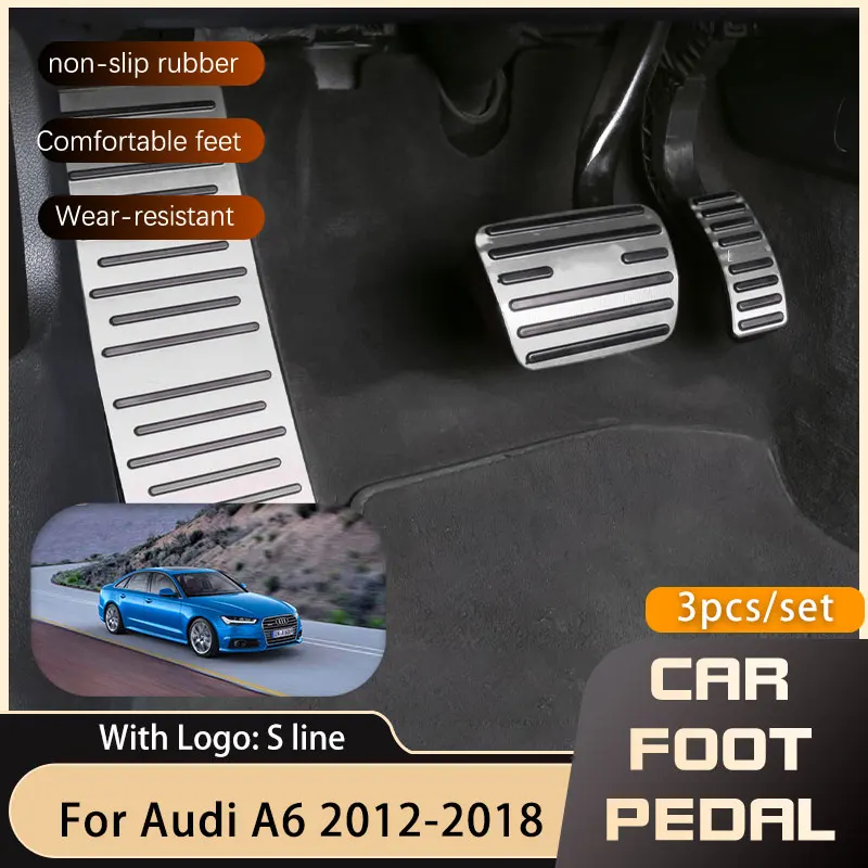 Ar foot pedals for audi a6 c7 2012 2018 accelerator brake no drilling non slip restfoot thumb200