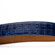 Riccardo Genuine Exotic Caiman Belly Belt Blue Jeans image 2
