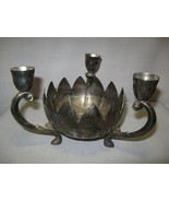 Silver Plate 3 Nozzles Candle Stick Holder Center Piece Flower Holder 3 ... - $15.95