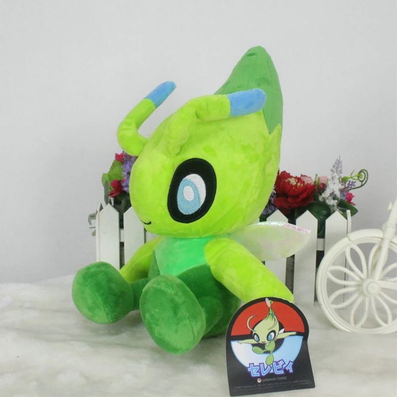Play 30CM TAKARA TOMY Pokémon Celebi Plush Toy Cute Cartoon  Green Elf Doll Chri - £42.66 GBP