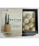 Lot of 3 x PH HOME - Natural Rattan String Lights (10) 5.5&#39; Long 4.5&#39; Li... - $504.25 MXN