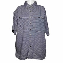Drake Clothing Shirt Men&#39;s XL Purple White Check Button Down Outdoor - AC - £18.33 GBP