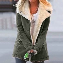 Plush Jacket Women 2022 Winter Warm Outwear Female Button Lapels Jacket Fashion  - £91.64 GBP