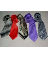 Necktie Lot Of 5 Various Colors And Widths Vintage Excellent Condition - $643.76 MXN