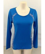 ACX Women&#39;s Blue Long Sleeve Scoop Neck Fitted Athletic Activewear Top S... - $7.92