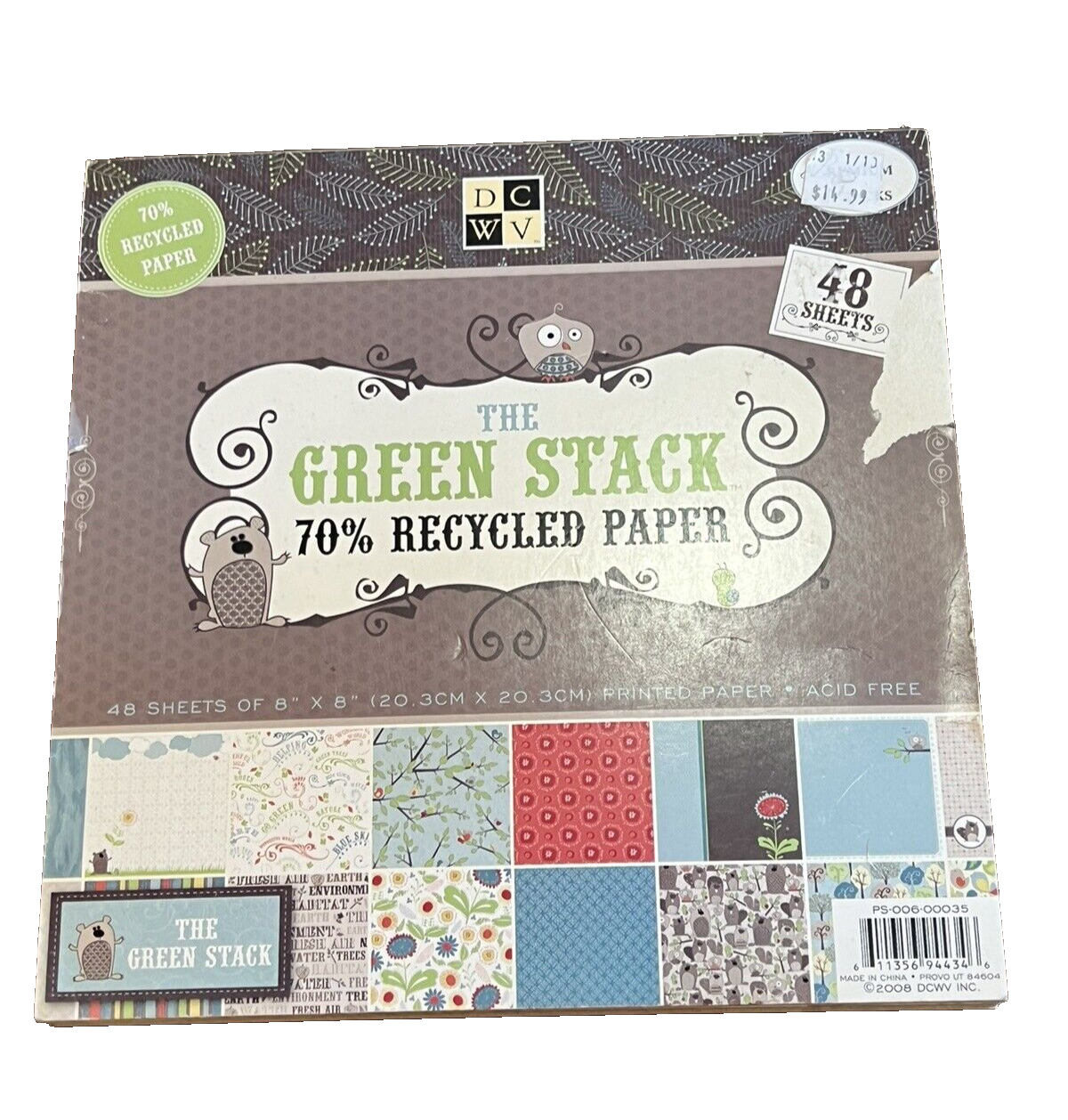 The Green Stack • 48 Sheet •8x8 70% Recycled Paper - Cardstock