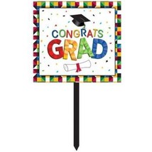 Graduation Fractal Fun Yard Sign 20&quot; x 16&quot; Plastic Graduation Party Decorations - £9.21 GBP
