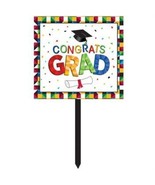 Graduation Fractal Fun Yard Sign 20&quot; x 16&quot; Plastic Graduation Party Deco... - £9.23 GBP