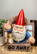 Ebros &quot;Go Away&quot; Gnome &amp; Squirrel At Window Flipping Off Guests Wall Deco... - $31.99