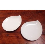 Pair Crate Barrel Water Rain Drop Shaped White Porcelain Dessert Bowls P... - £23.89 GBP