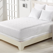 Eggshell Mattress Pad Cotton Top White Queen Size w/ Ribbed Sturdy Stay on Pads - £51.90 GBP