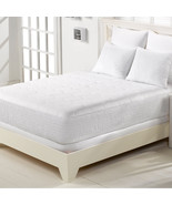 Eggshell Mattress Pad Cotton Top White Queen Size w/ Ribbed Sturdy Stay ... - £52.36 GBP