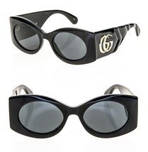 GUCCI MATELASSE 0810 Shiny Black Quilted Chunky Sunglasses GG0810S 001 Marmont - $408.87