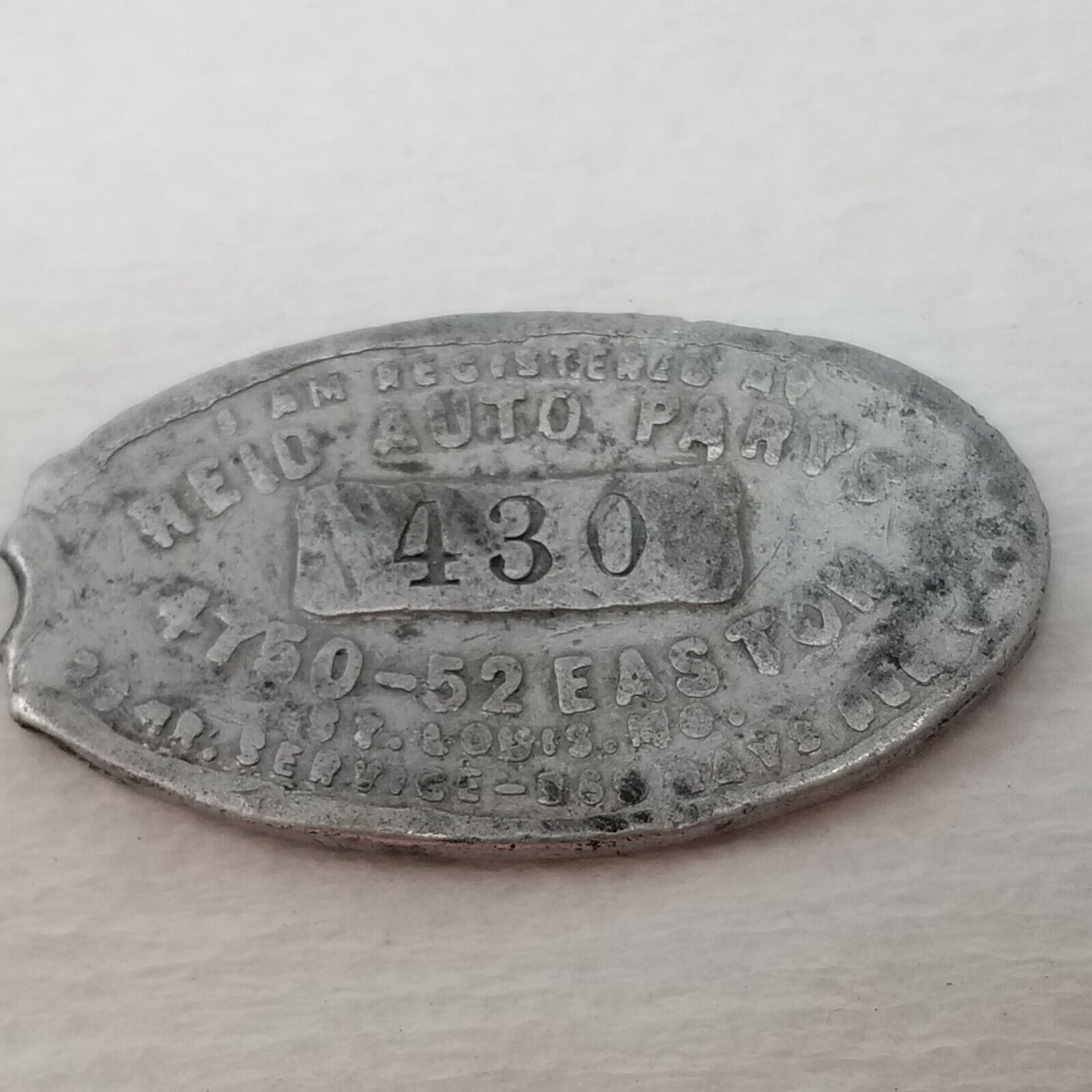 Primary image for Reid Auto Parts St. Louis Numbered Identification Tag Registration Antique