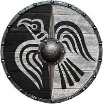 Medieval Eivor Valhalla Raven Clan Battleworn | Viking Shield Vintage Armor Wood - £87.04 GBP