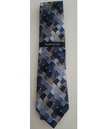 Van Heusen Men&#39;s Tie Checkered Design Blue Silver Gray - £9.42 GBP