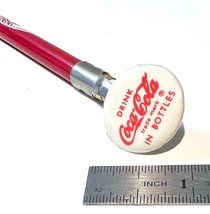 Vintage Coca Cola Celluloid Pencil Topper &amp; Wooden Lead Pencil (Circa 1960&#39;s) - £21.64 GBP