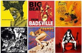 x6 12cm Vinyl Stickers the cramps rockabilly psychobilly laptop bad bone sick - $8.72