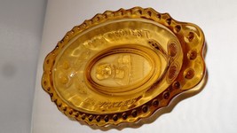 Vintage Imperial Glass Amber Love Request is Pickles Oval Dish - £18.87 GBP