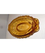 Vintage Imperial Glass Amber Love Request is Pickles Oval Dish - £19.18 GBP