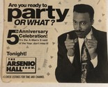 Arsenio Hall Show Tv Series Print Ad Vintage 5th Anniversary TPA3 - $5.93