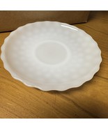(1) 1950s Anchor Hocking Saucer Plate White Milk Glass Bubble - $13.58 CAD