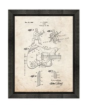 Clarence Fender Guitar Patent Print Old Look with Beveled Wood Frame - £19.62 GBP+