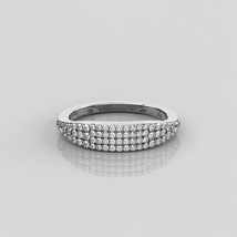 0.49Ct Natural Diamond 925 Sterling Silver Pave Ring Cluster Ring For Women - £213.65 GBP