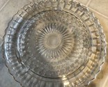VINTAGE CLEAR GLASS HOBNAILFooted PLATTER 9 1/4&quot; wide - $17.59