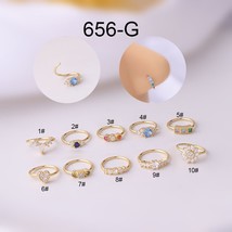  new 1pc 0 8x8mm colorfull zircon hoop nose rings tiny heart flower open bendable helix thumb200