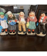 5 vtg c.1930s peasant figurines Japan ~3.75&quot; woman umbrella man hat - €38,41 EUR